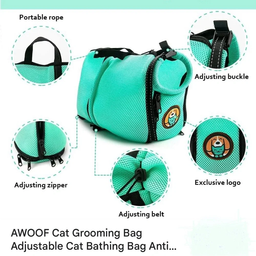 AWoof adjustable cat grooming bag